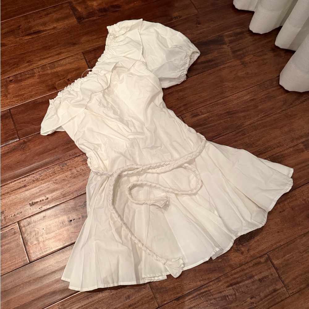 RHODE x Target White Off-Shoulder Dress with Puff Sleeves